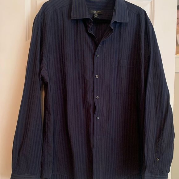 Pronto Uomo Mens Blue Gray Striped Button Down Shirt size XXL - Picture 1 of 6